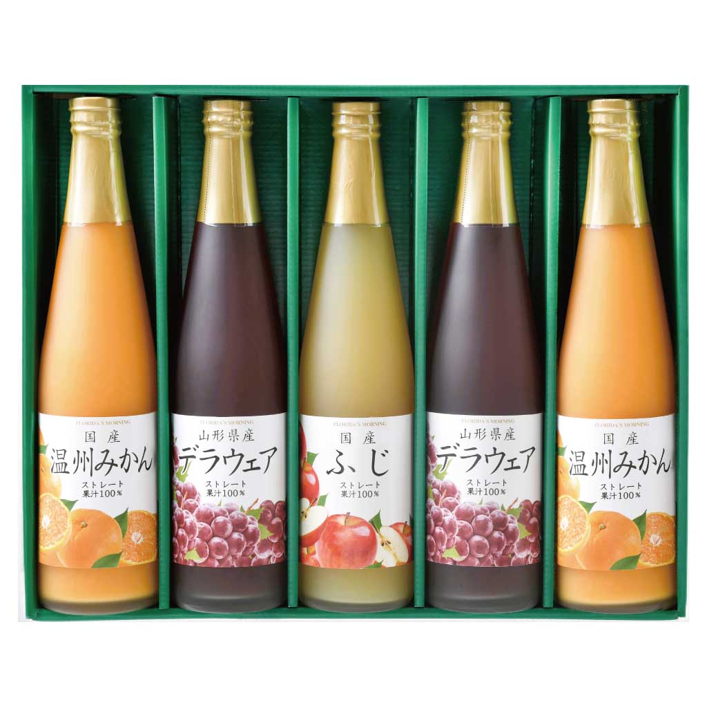 ジュースと袋 国産果実100％ストレートジュース 3種5本詰め合わせ TSJ50